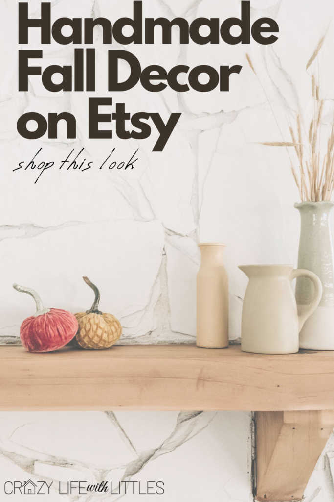 #handmade #smallshop #EtsyFinds cozy fall decor handmade on Etsy, fall decor for your mantel, fall coffee bar decor