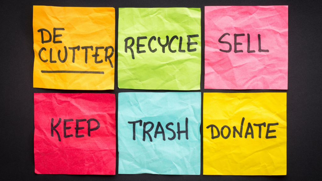 how to declutter your home quickly and simply with the 4 bag method - keep, trash, donate, sell
